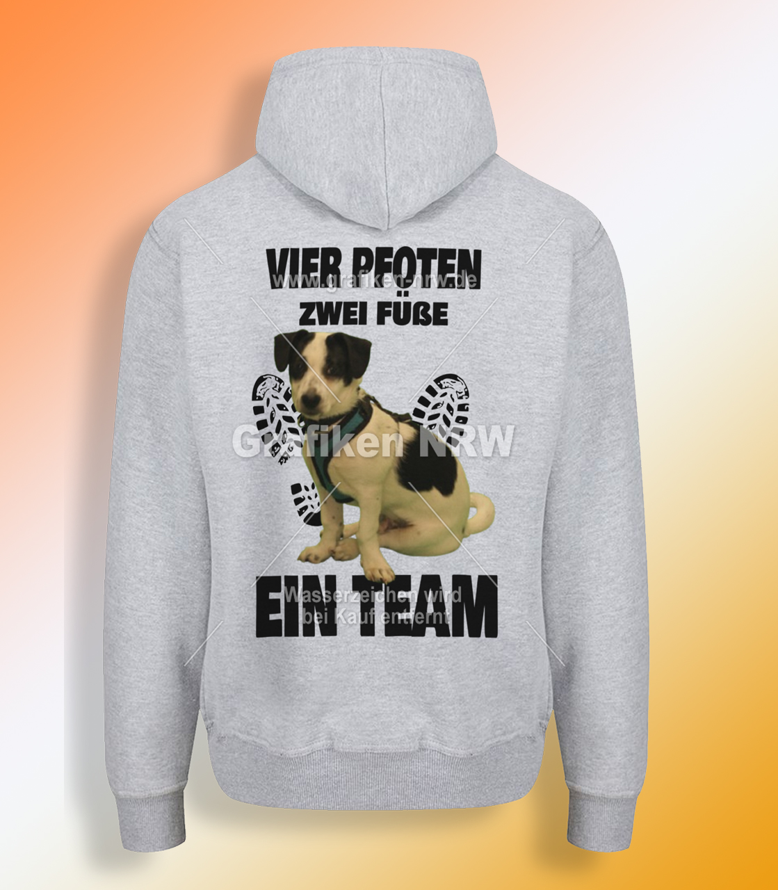 PHP Script Hoodies in weiß Vier pfoten zwei Füße ein Team