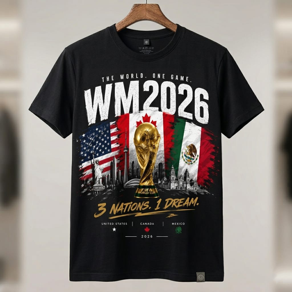 WM 2026 Fan-T-Shirt mit Druck 
