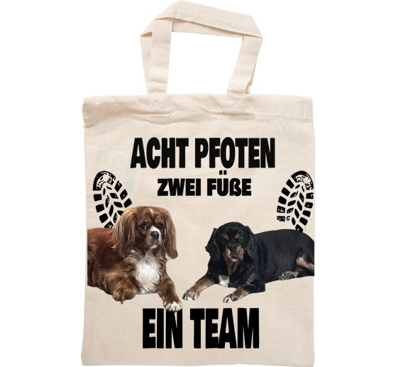 Acht Pfoten, Zwei Füße – Ein Team Tragetasche