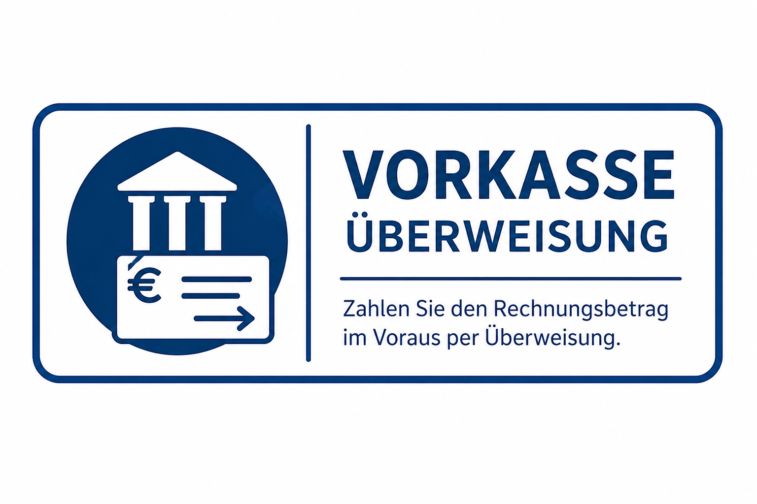 Vorkasse Überweisung